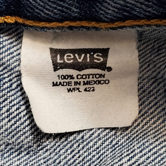 Levi's 501 Button Fly Straight Jeans 34x32 Men's Red Tab Denim Vintage Stained - Picture 15 of 16
